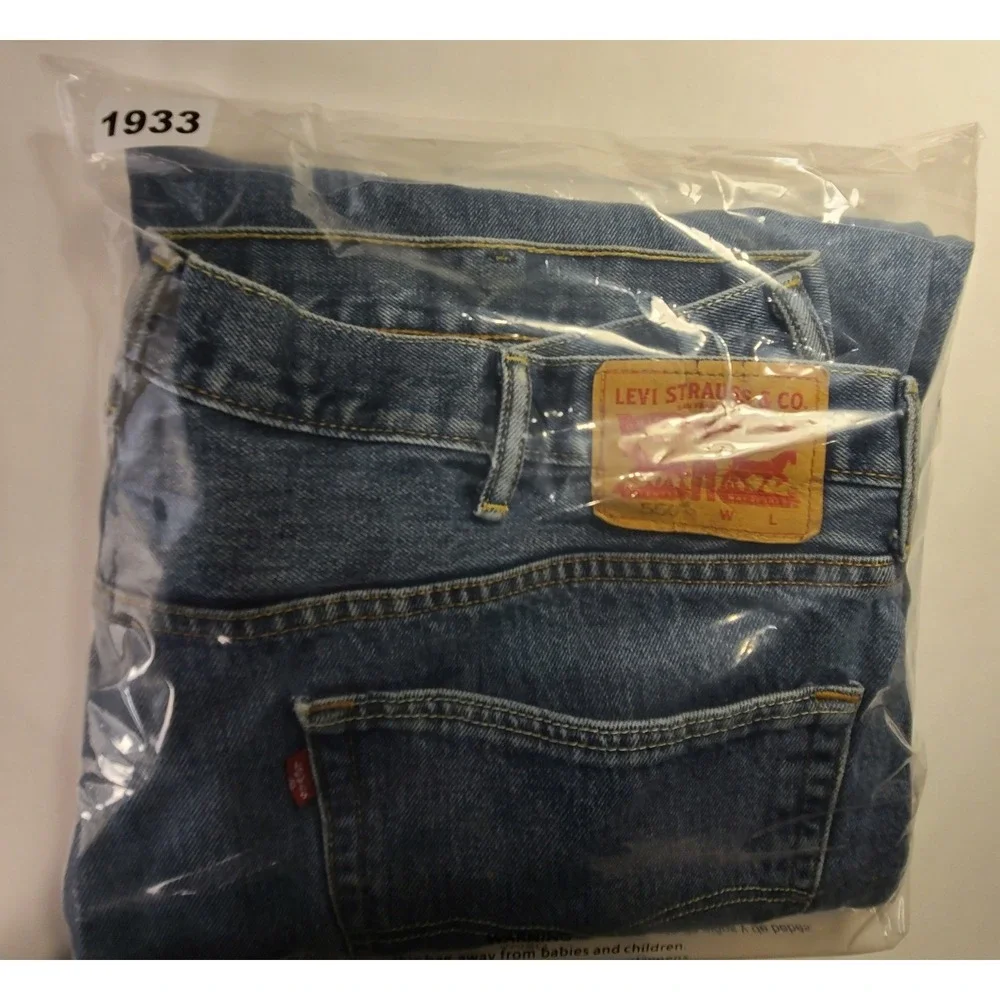 Levis 550 Relaxed Fit Jeans Men's Blue Denim Medium Wash Pants‎ Five-pocket